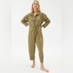 Urban Outfitters - Out From Under Jayce Jaquard Olive Jumpsuit